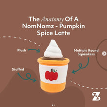 Load image into Gallery viewer, Zippy Paws Nom Noms Fall Harvest Pumpkin Spice Latte Plush Squeaker Dog Toy